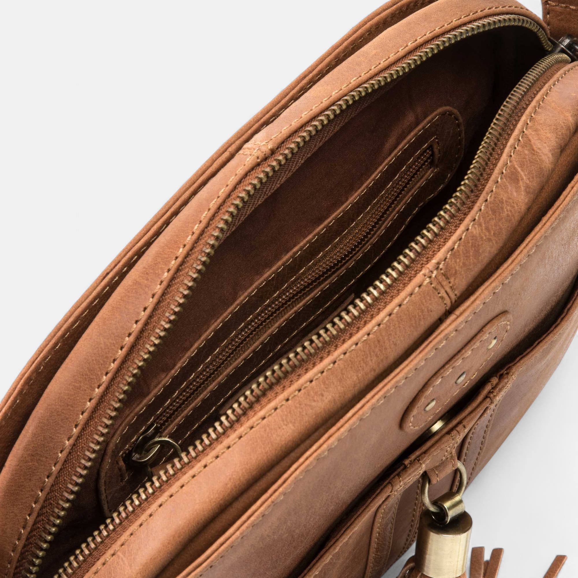 Sac bandoulière en cuir cognac