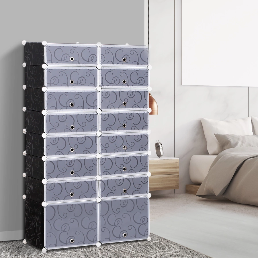 HOMCOM Schuhschrank mit Stecksystem schwarz, weiß