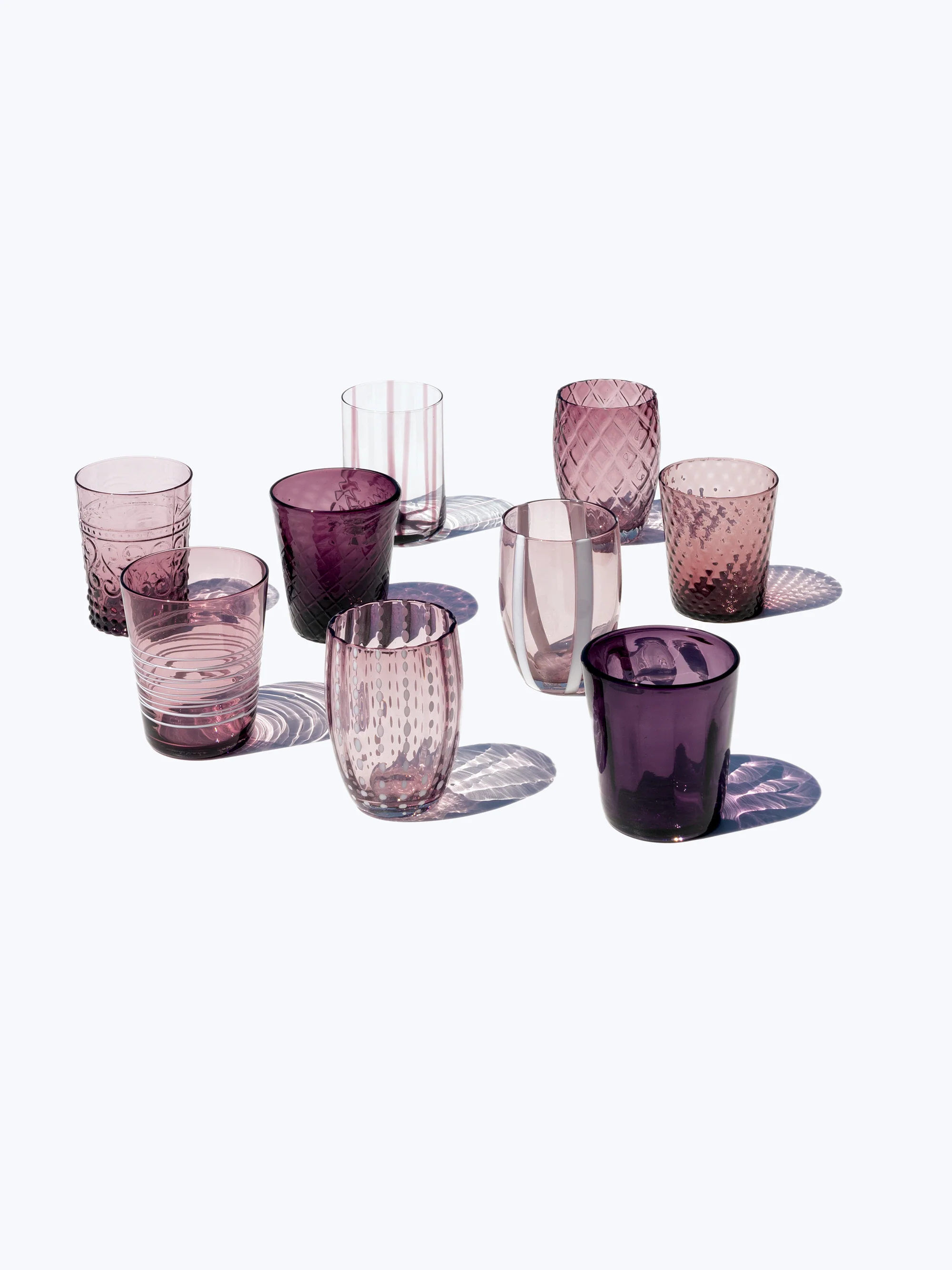 Handgemaakte waterglazen Melting Pot, 6-delig