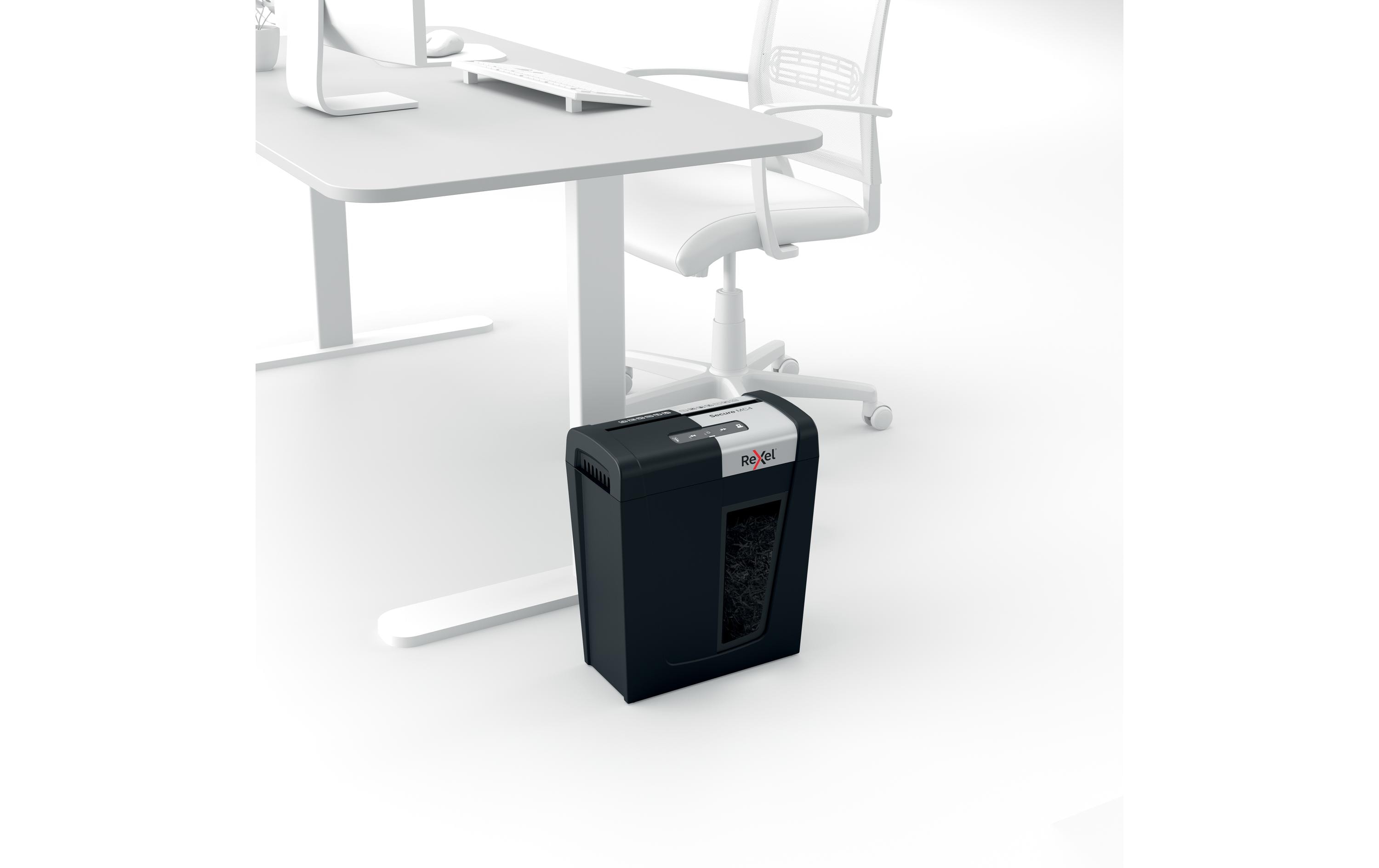 Aktenvernichter Rexel Secure MC4 Whisper-Shred P-5, 4 Seiten<br>Manueller Schredder für die sichere Vernichtung streng vertraulicher Unterlagen