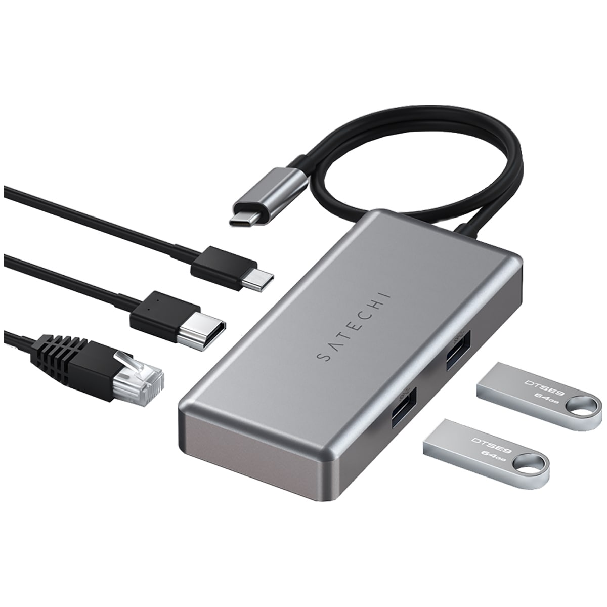 Satechi Multiport USB-C Chromebook hub (grå)