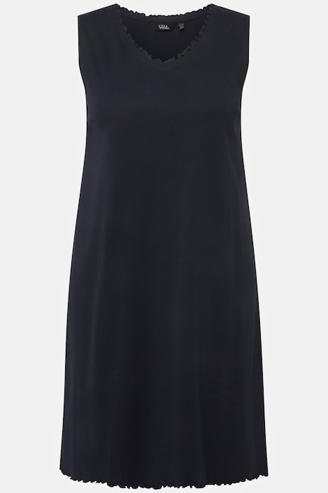 Kleid, Wellenkanten, A-Linie, Feinripp, Biobaumwolle