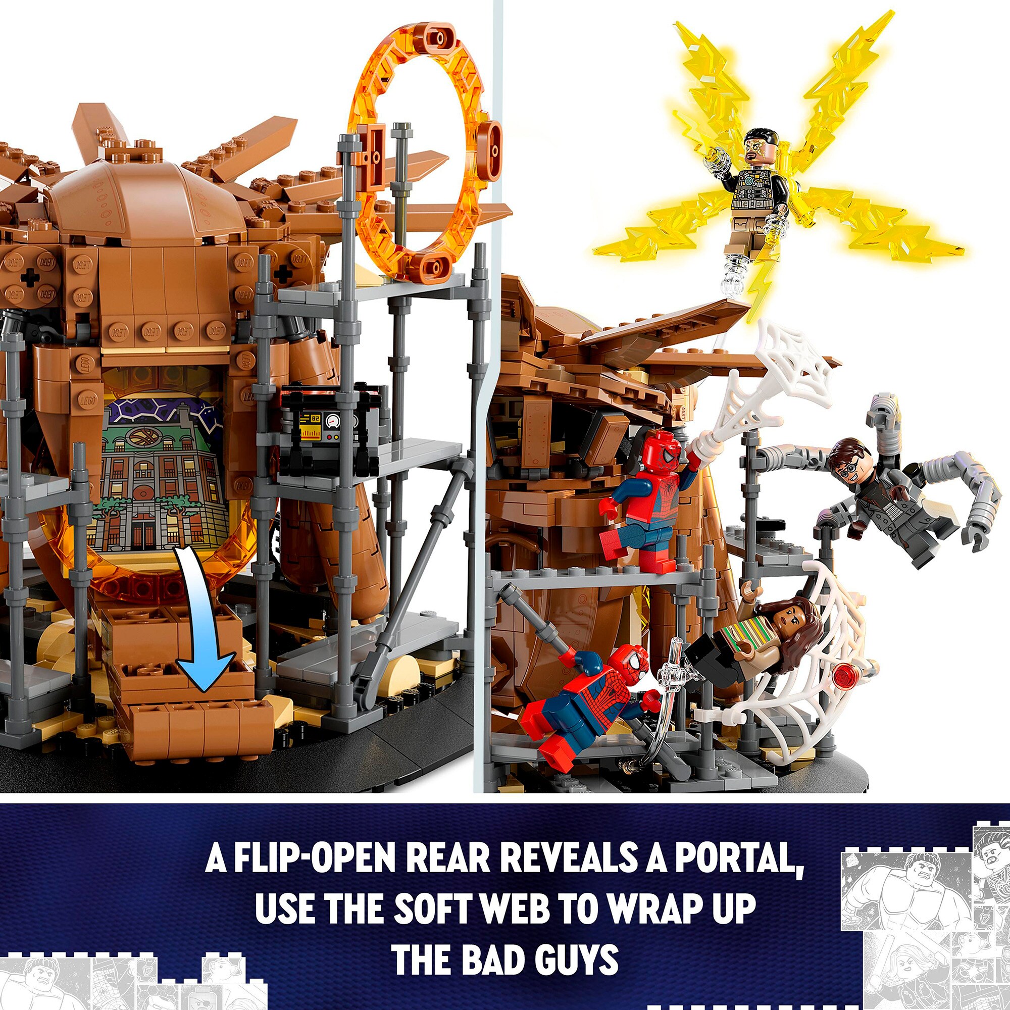 LEGO Konstruktionsspielzeug Marvel Super Heroes Spider-Mans großer Showdowns