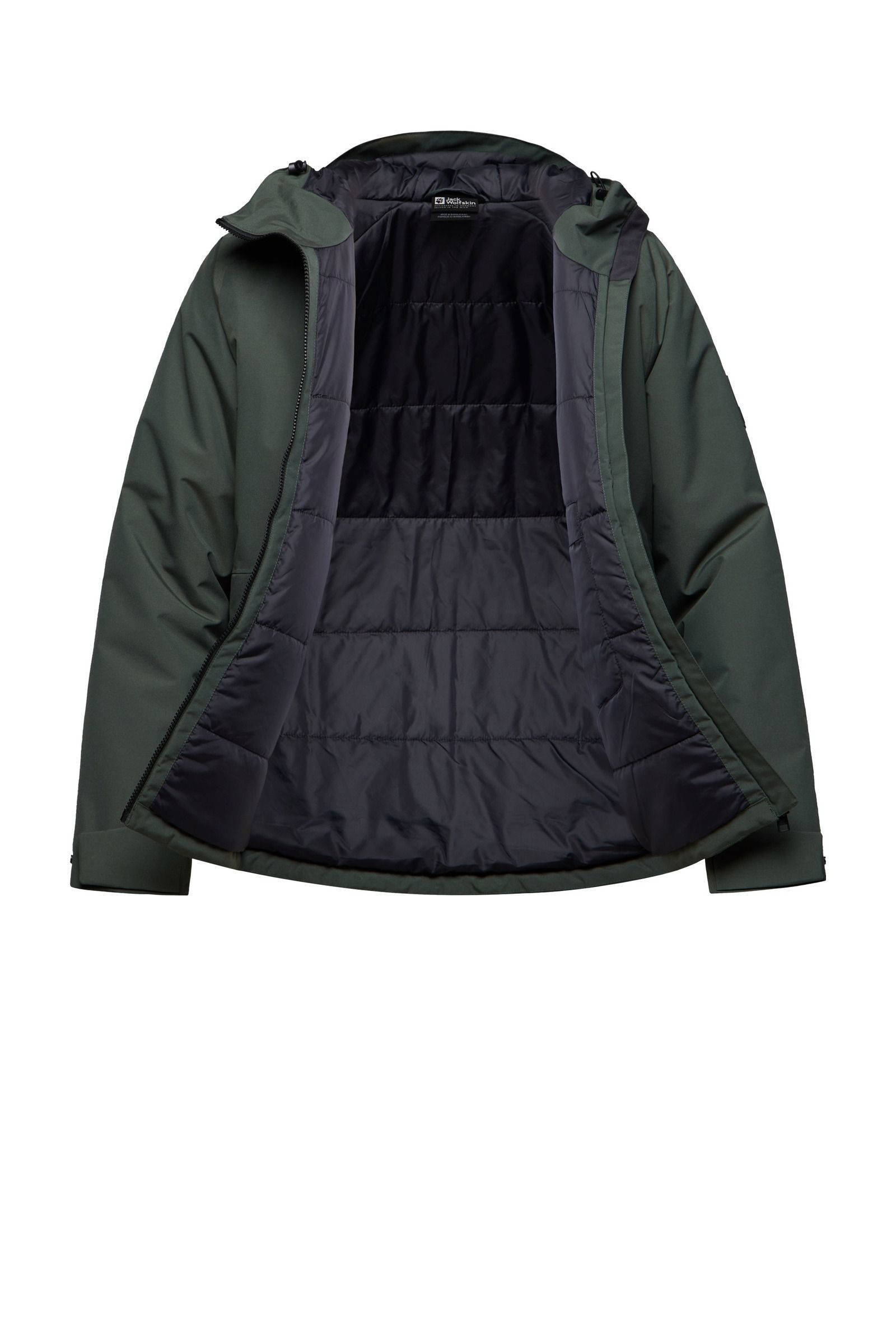 Jack Wolfskin parka Tempeltor grijsgroen
