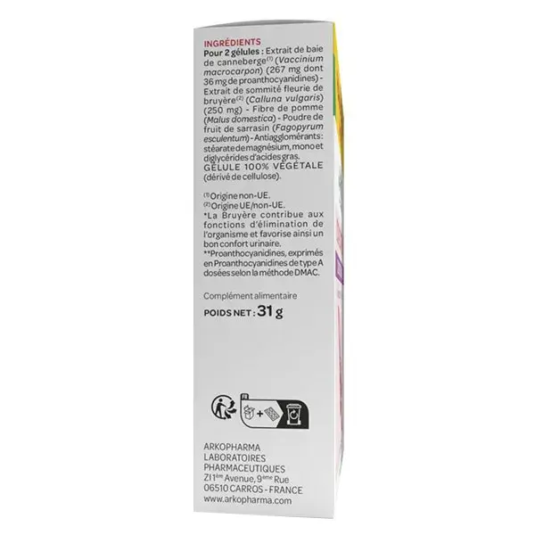 Arkopharma Cys-Control Conforto Urinário Cranberry 60 cápsulas