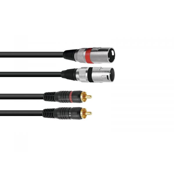 Omnitronic Adaptercable 2xXLR(M)/2xRCA 6m Black