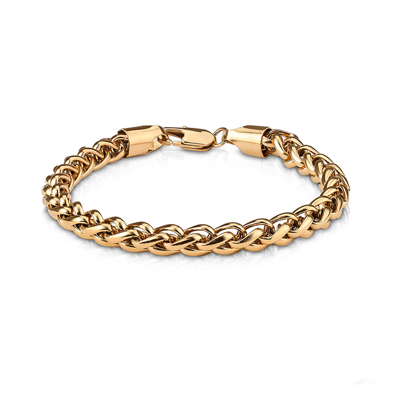 (6mm) Edelstahl Spiga Armband Geflochtene Glieder Armkette - Roségold
