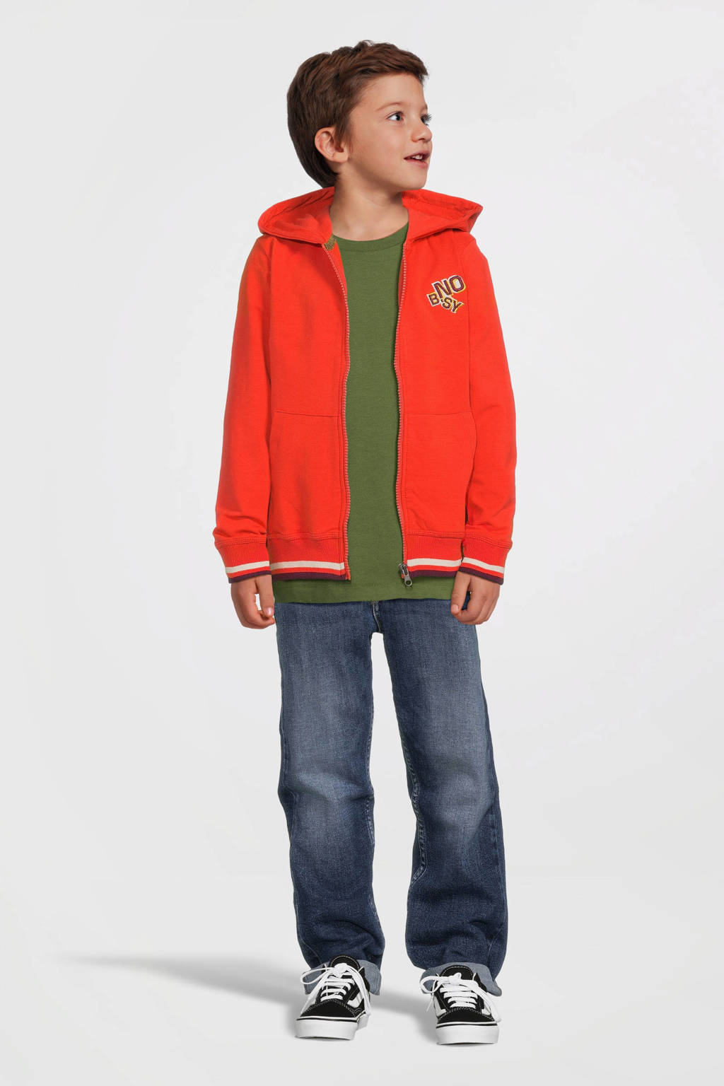B.Nosy sweatvest Cody met backprint oranje