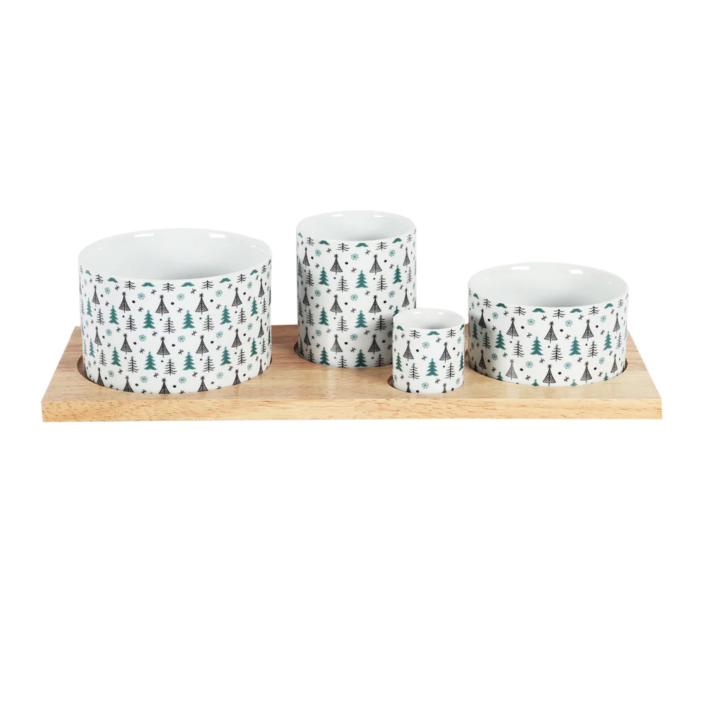 Service 4 pièces rectangle Santa 34,5 cm Table passion