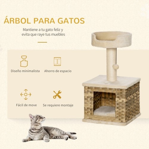 Árvore para gatos PawHut com toca