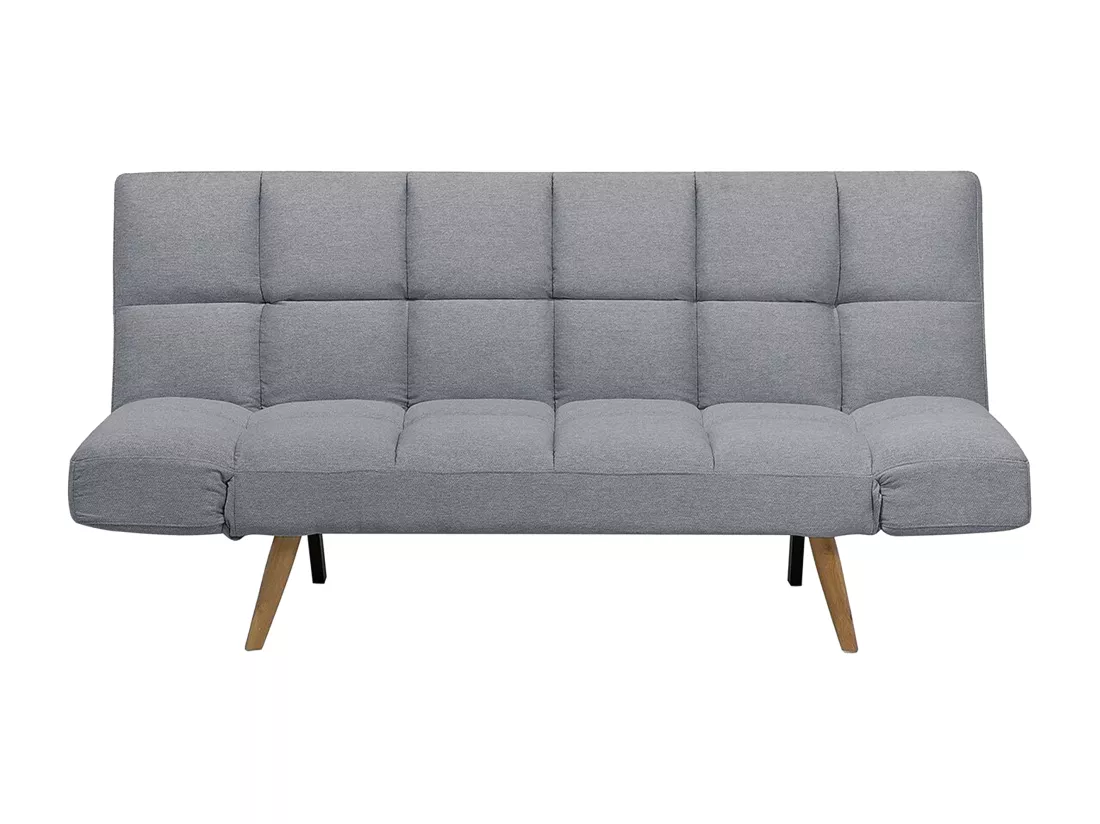 Canapé convertible 3 places en tissu gris INGARO