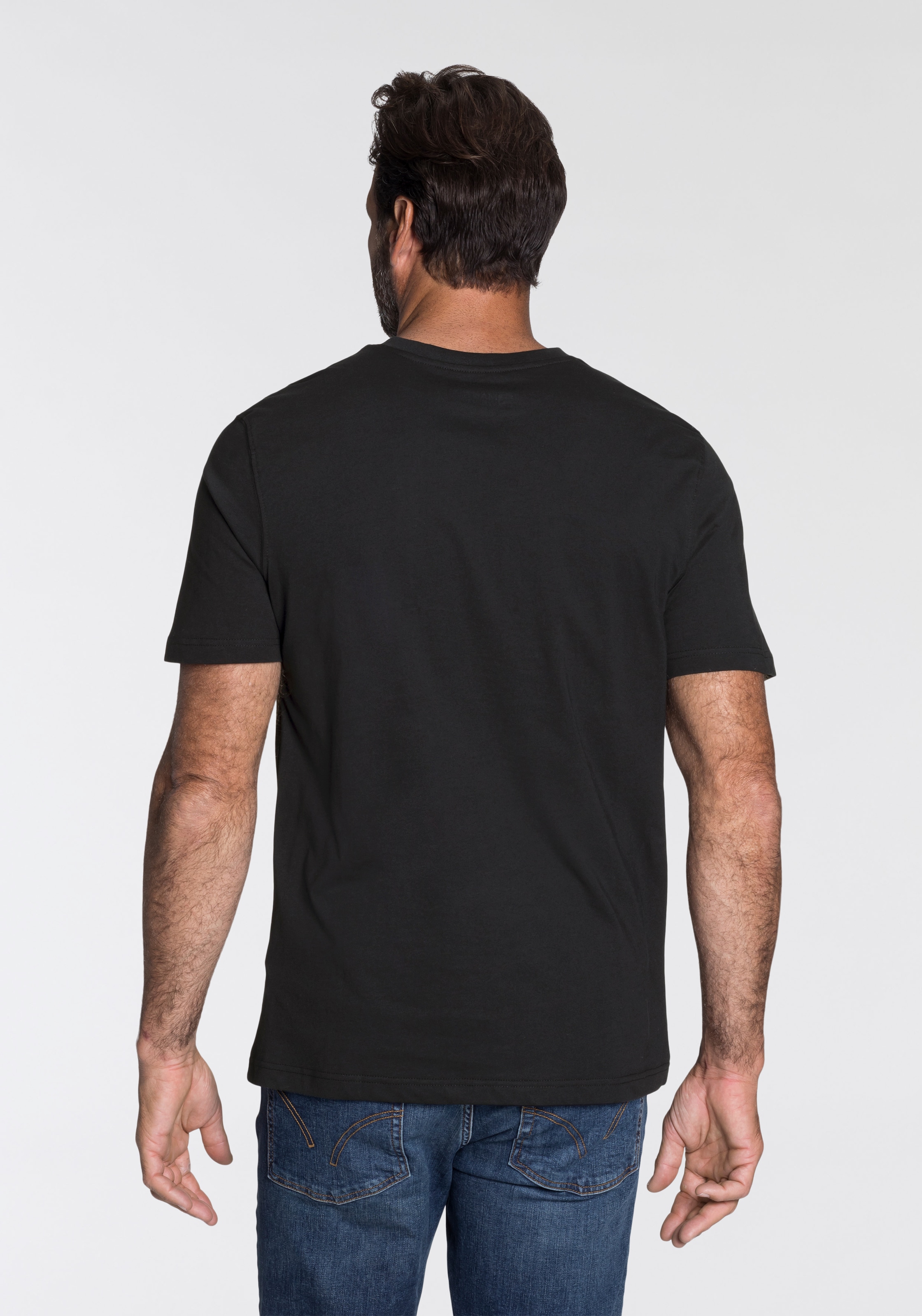Man's World V-Shirt, 3 Stk. Kurzarm,  aus Baumwolle