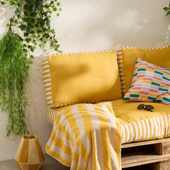 Coussin de sol d'extérieur rectangulaire POOLSIDE Jaune