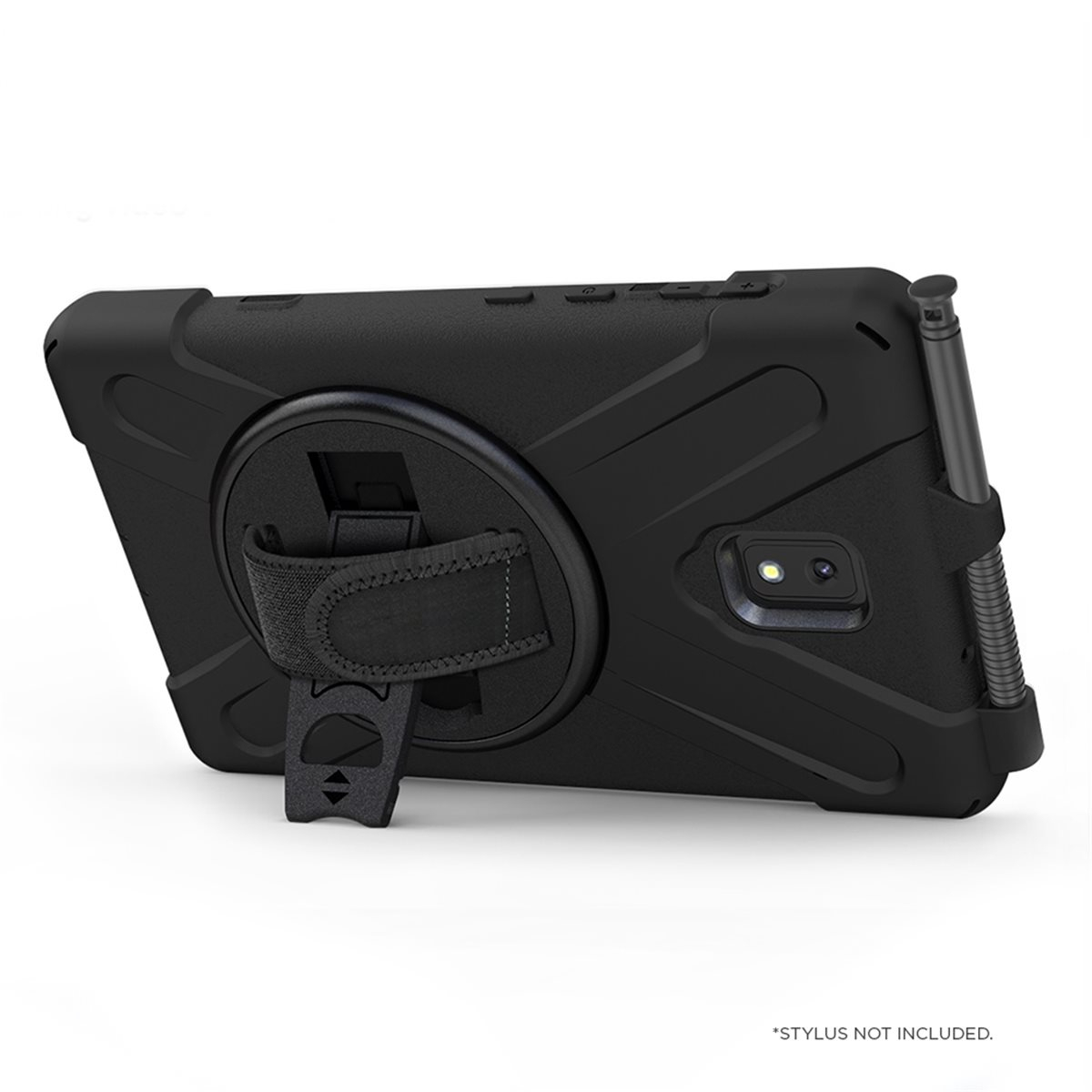 Samsung Galaxy Tab Active3 Peak 500m Hybrid Outdoor Hardcase Hülle mit Aufsteller   Handschlaufe (EGPE00146) - Schwarz