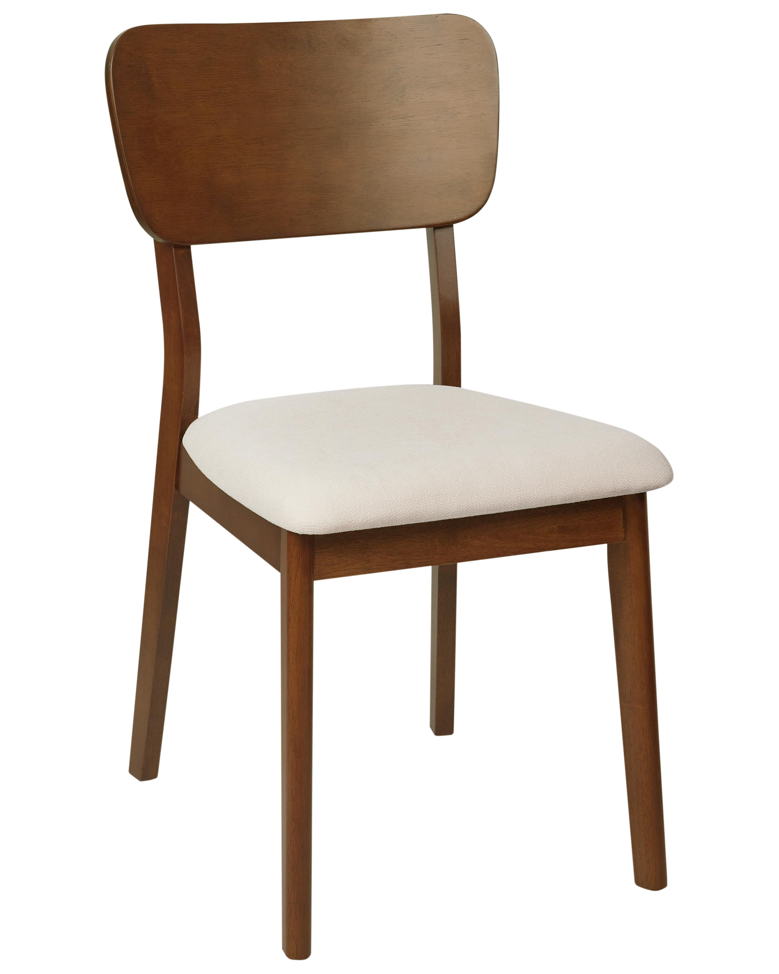 Set van 2 eetkamerstoelen MINIER Hout Donkerbruin/beige