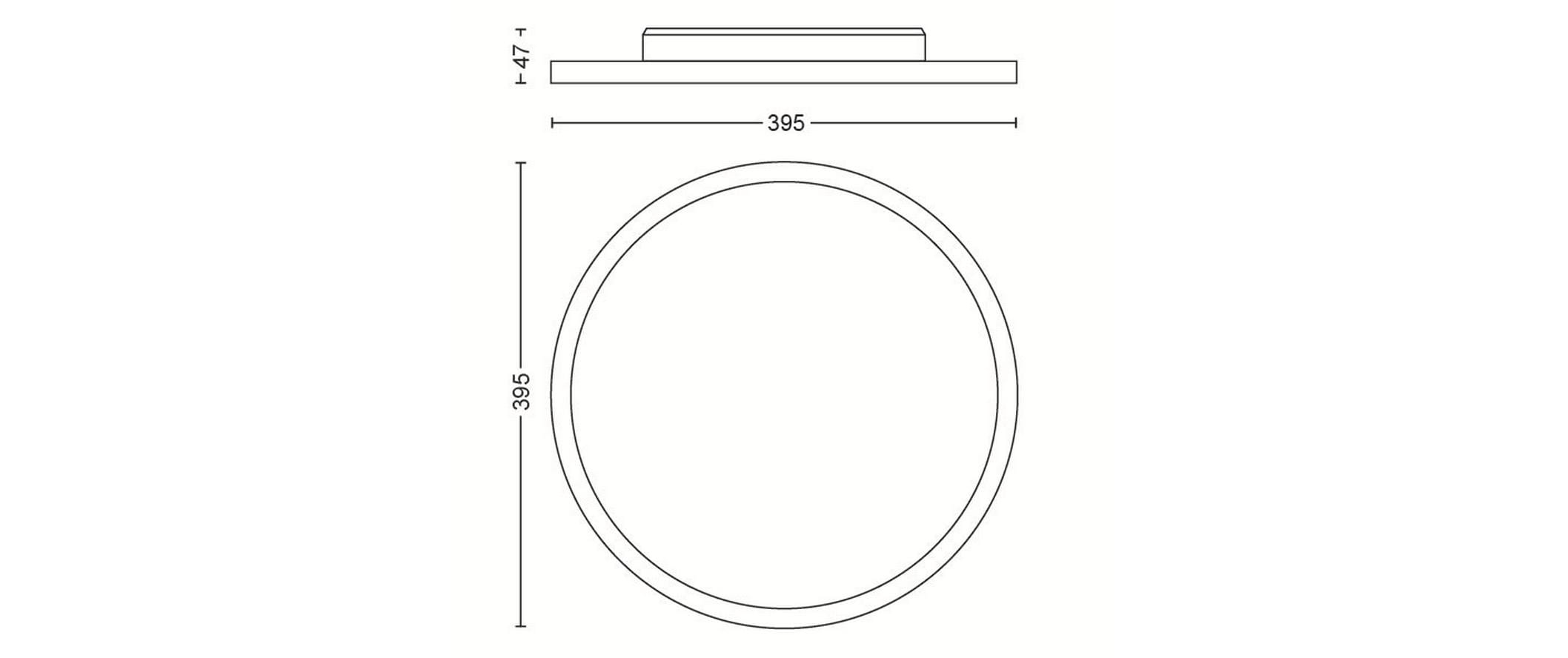 White Ambiance Aurelle Panelleuchte Rund Weiss + Dimmer<br>Flaches Hue Panel