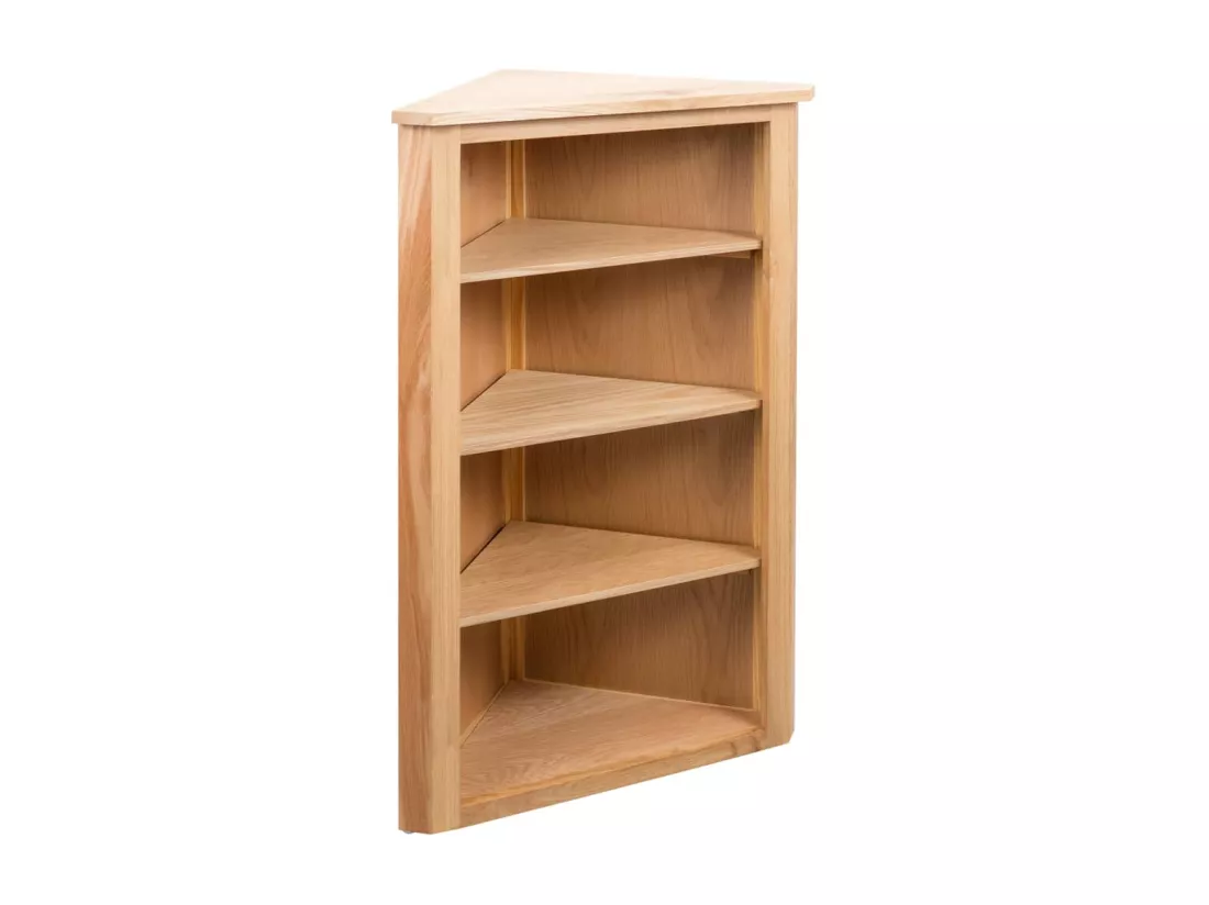 Étagère d'angle 59x36x100 cm Bois de chêne massif