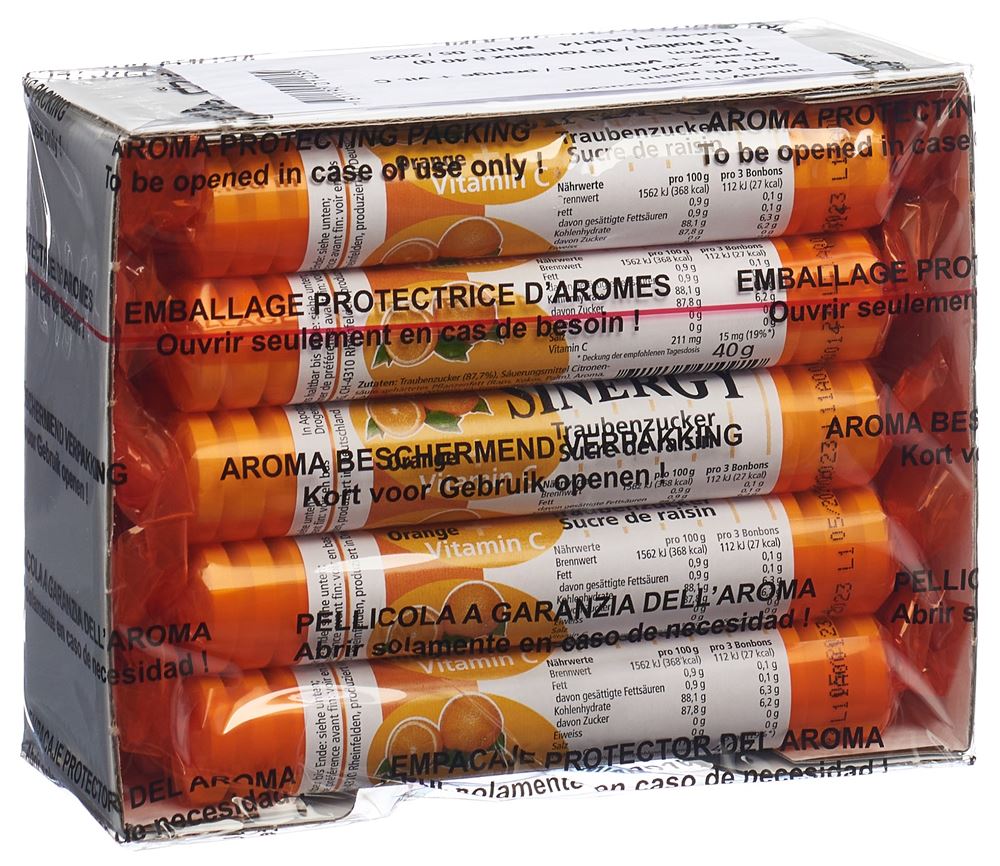 SINERGY Traubenzucker Orange   Vitamin C 40 g