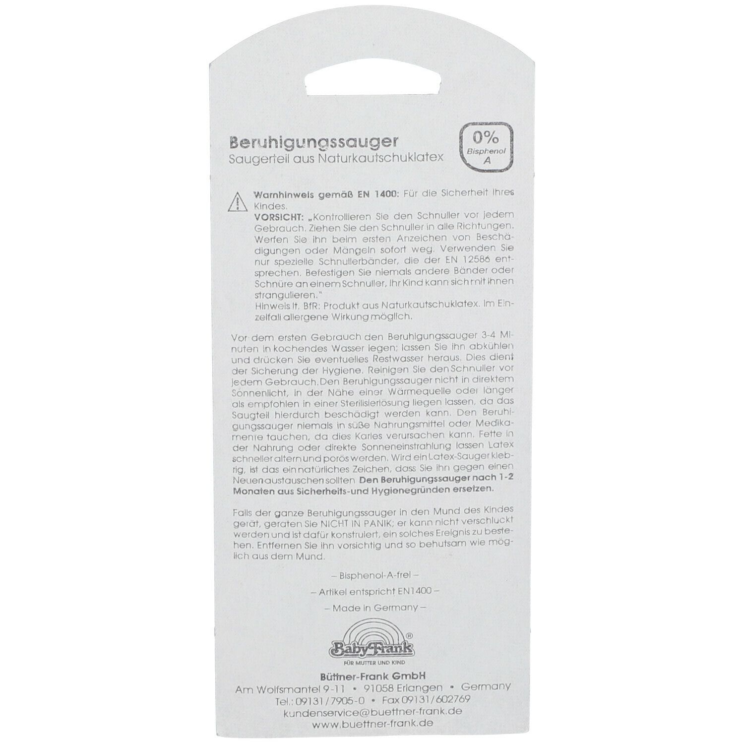 Baby-Frank® Beruhigungssauger aus Naturkautschuklatex dunkelblau