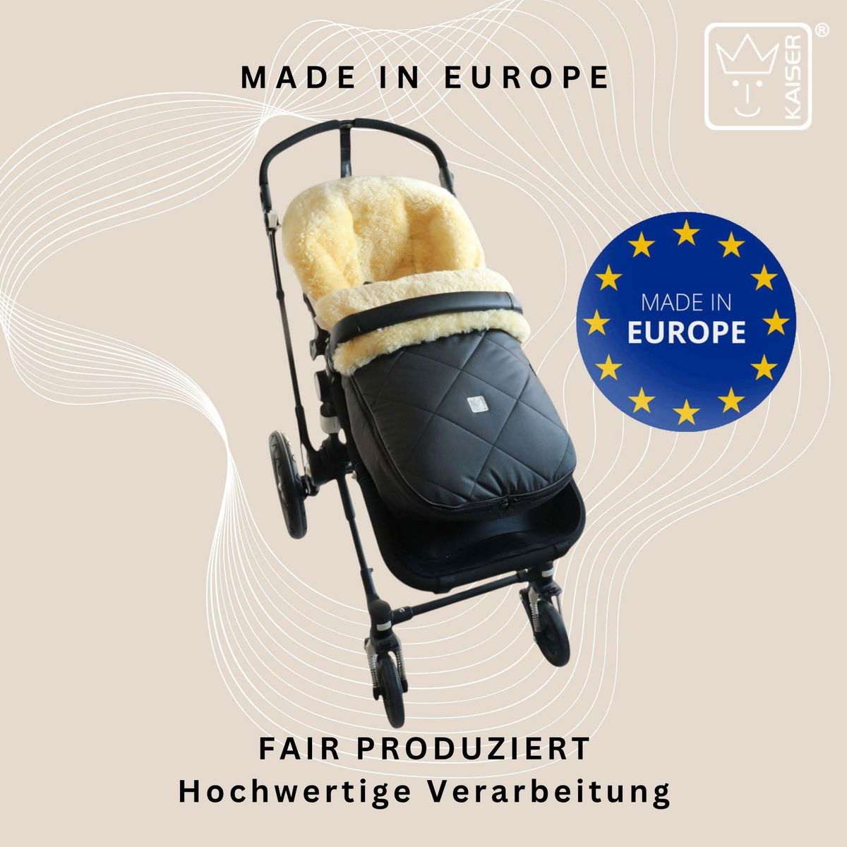 KaiserKaiser   CLASSIC Lammfell Fusssack für Bugaboo anthracite