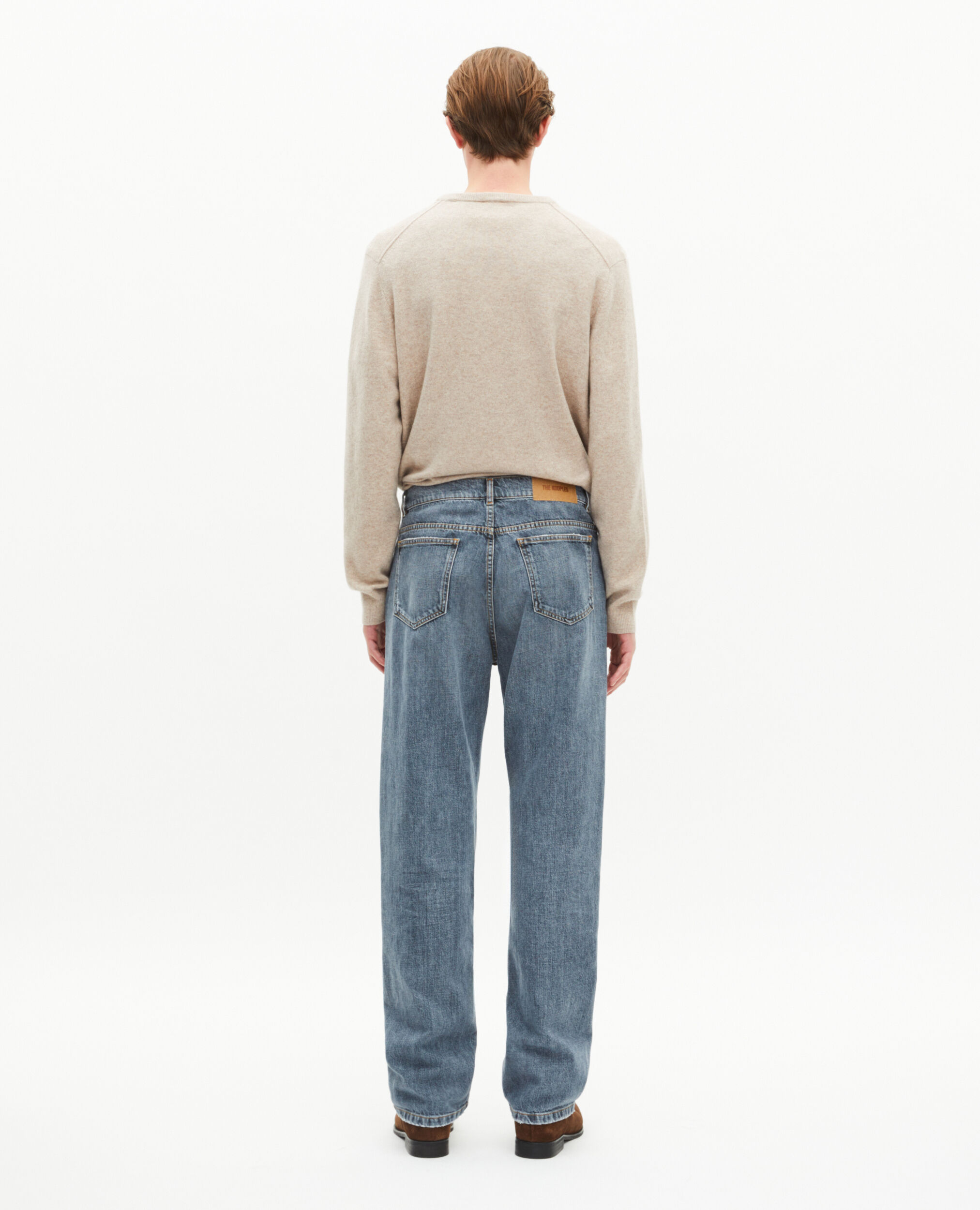 Jean droit bleu gris