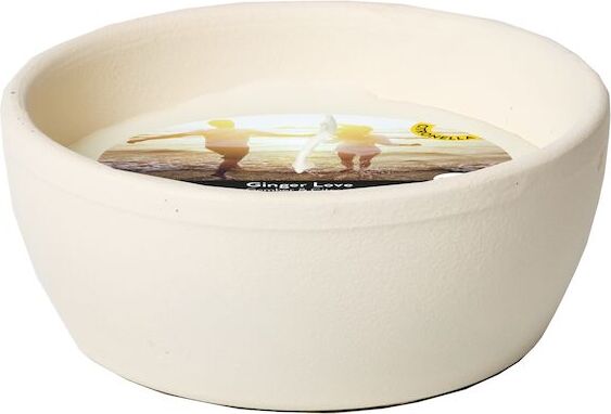 Spaas citronellakaars Ginger Love kruidig wit 13 uur D 10,9 H 4,6 cm