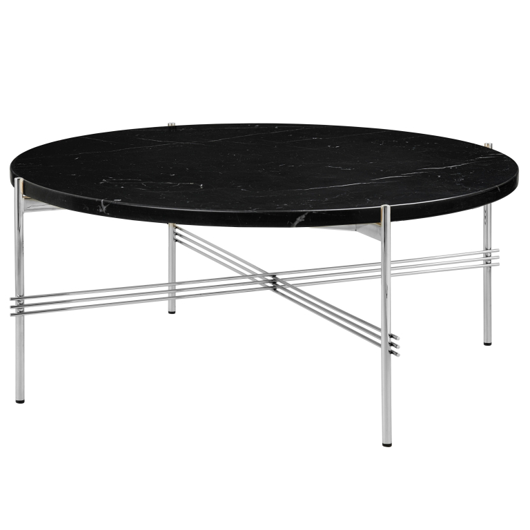 Gubi TS salontafel 80 polished steel black marquina marble