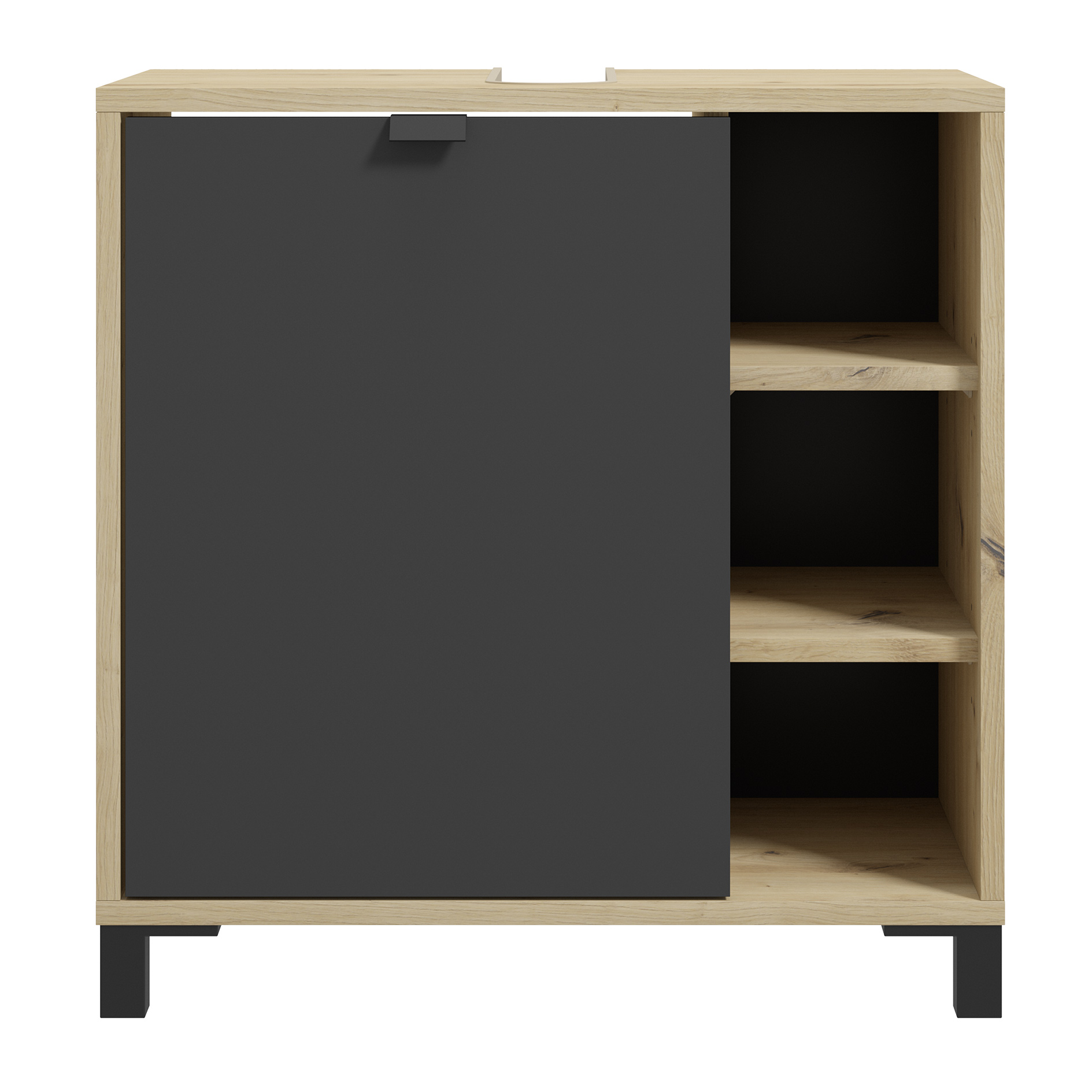 Waschbeckenunterschrank - Artisan Eiche - anthrazit - 60 cm breit
