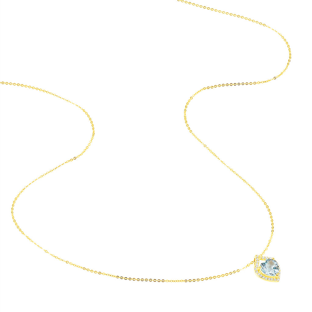 Collier Rosaline Or Jaune Topaze Et Oxyde De Zirconium