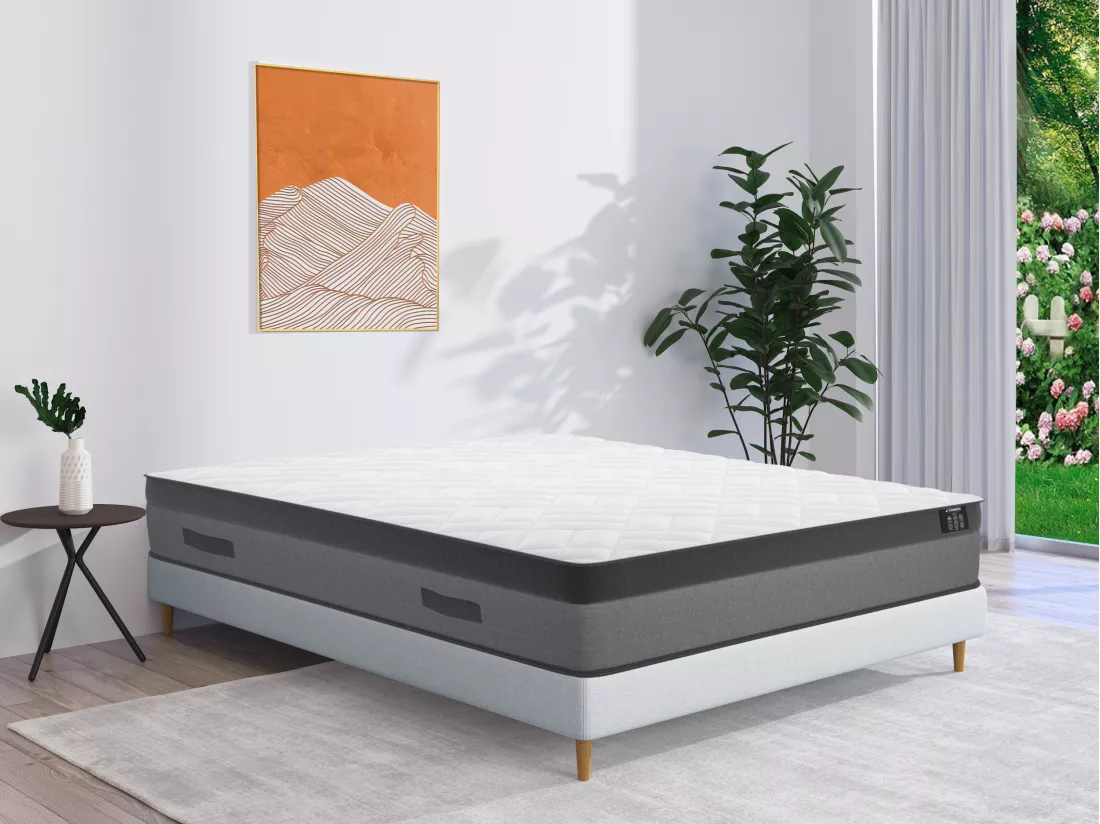 Matelas 140 x 190 cm ressorts ensachés et mémoire de forme ép.24cm - ILLUSION de YSMÉE