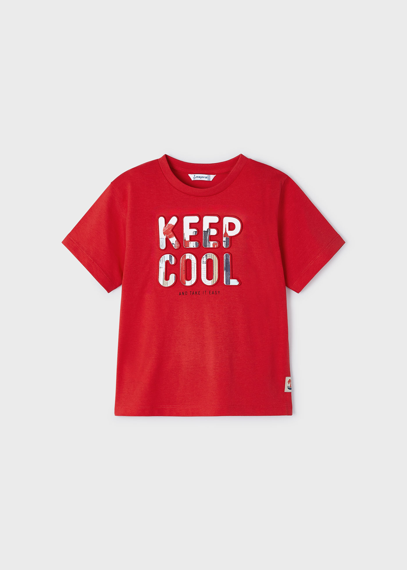 Camiseta infantil Better Cotton com estampa em relevo, White-City