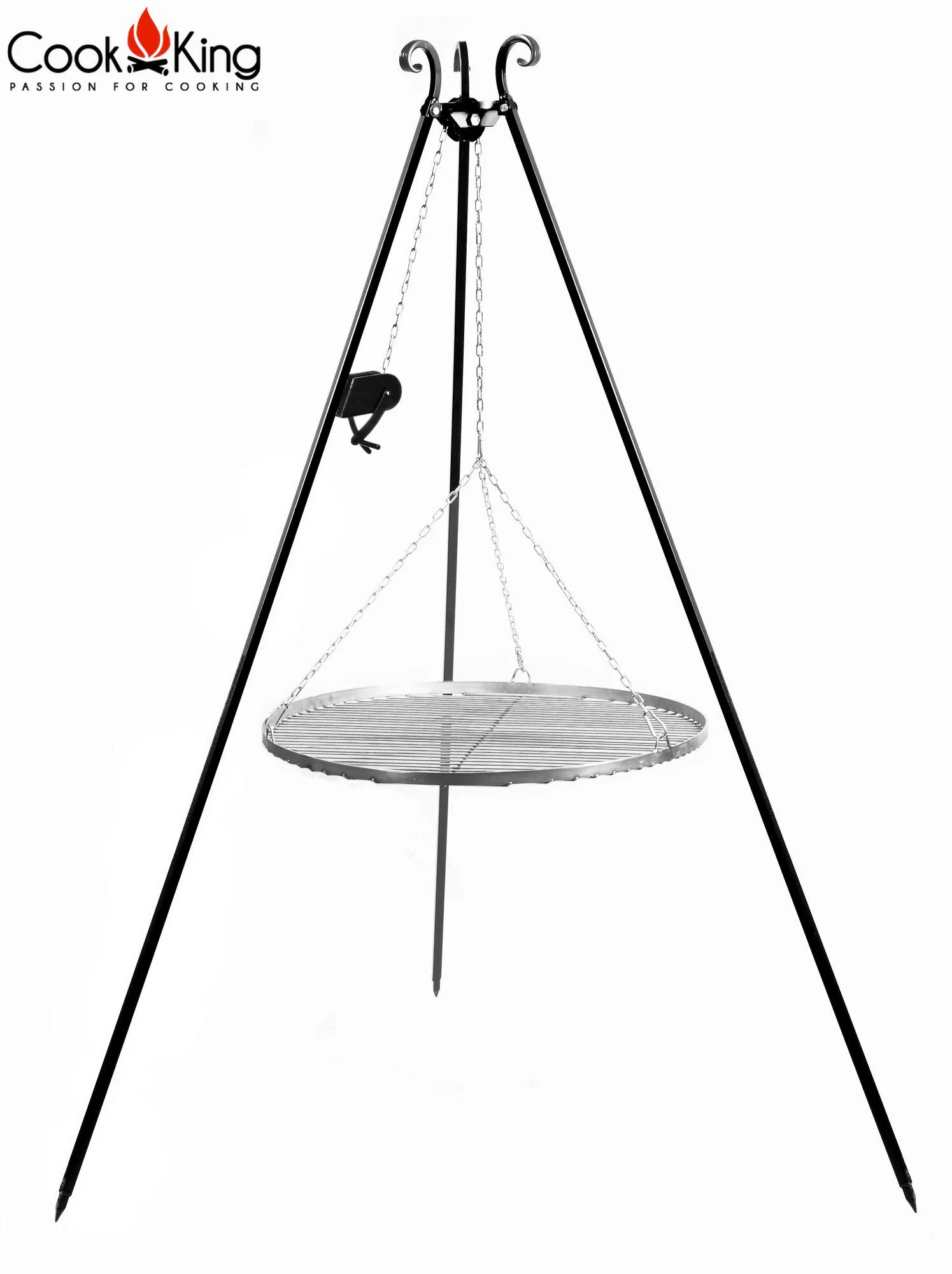 Schwenkgrill 180 cm - Grillrost aus Edelstahl 80 cm + Kurbel