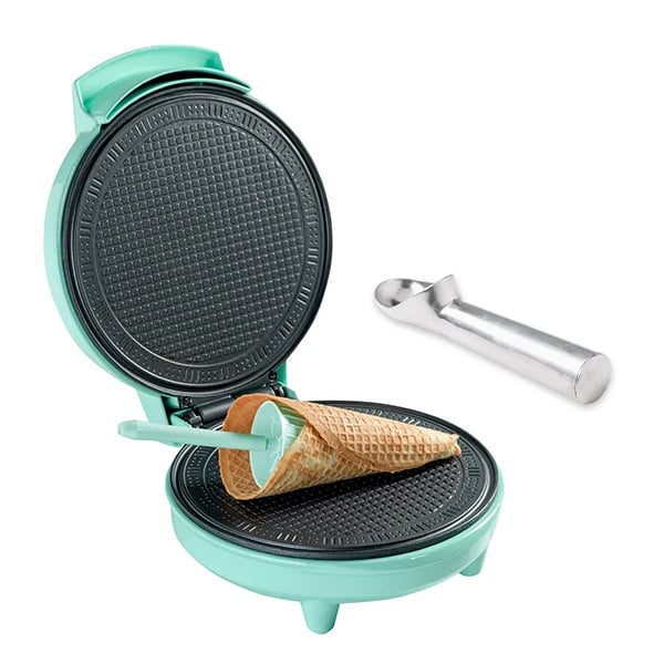 Set gaufrier à cornet 700 W Sweet Dreams et cuillère à glace eutectiqu