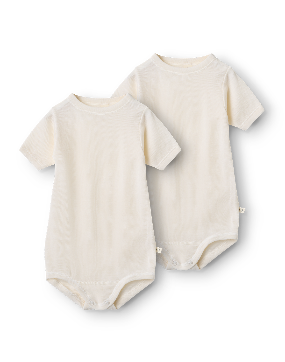Romper met korte mouw van merinwol/zijde voor baby's (2 stuks)