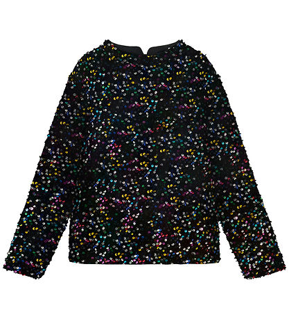 Name It Bluse - NkfRunica - Blåck/Multi m. Palietter