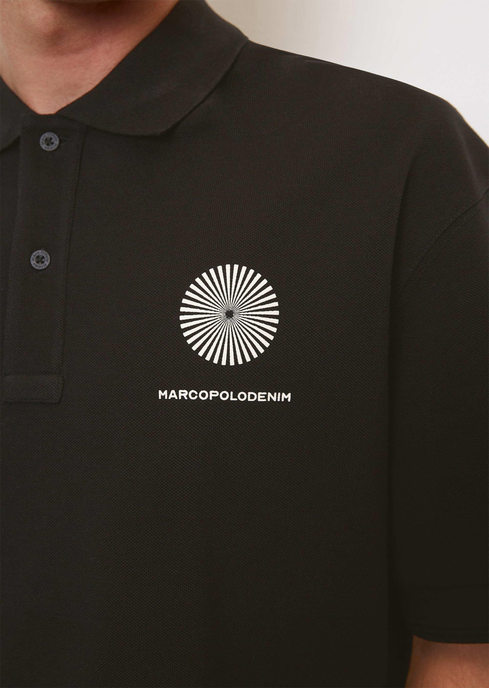 Kurzarm-Poloshirt Piqué oversized aus reiner Bio-Baumwolle