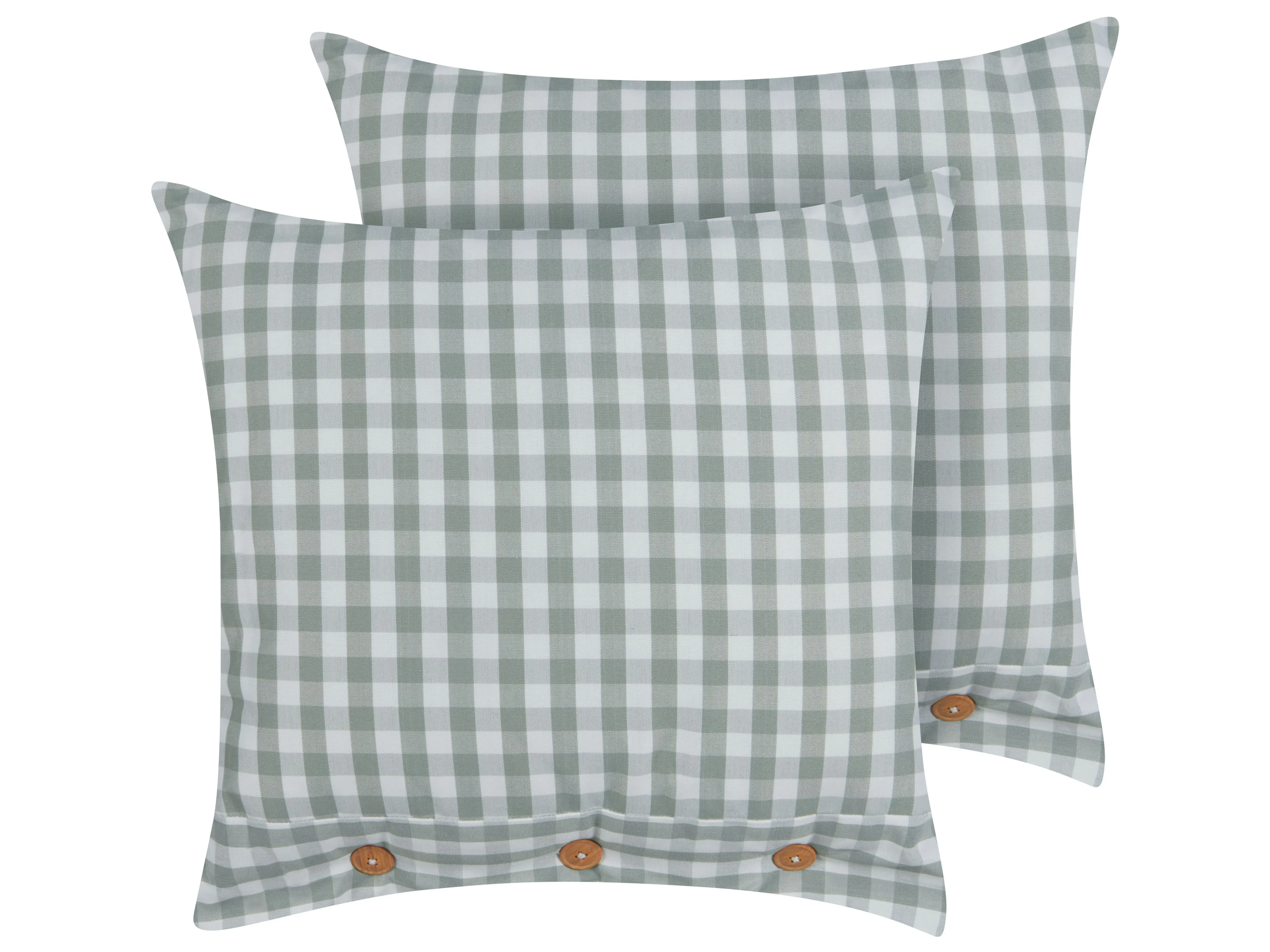 Set van 2 sierkussens TALYA 45 x 45 cm Mintgroen geblokt patroon