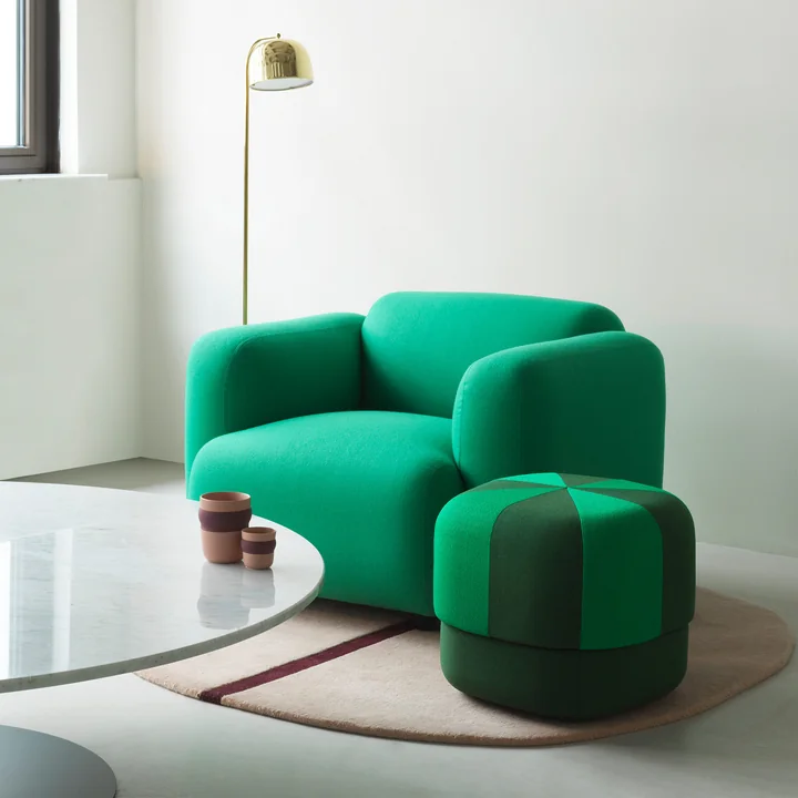 Normann Copenhagen - Circus Pouf klein, grau Velour