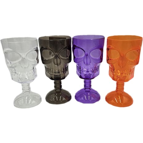 Vinglas med kranie H: 16 cm - assorteret