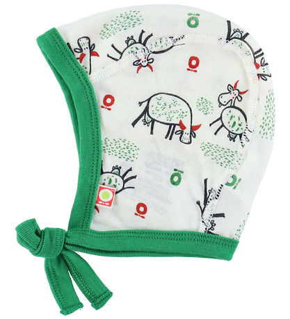 Katvig Babymütze - Wolle - Off White m. Kühe