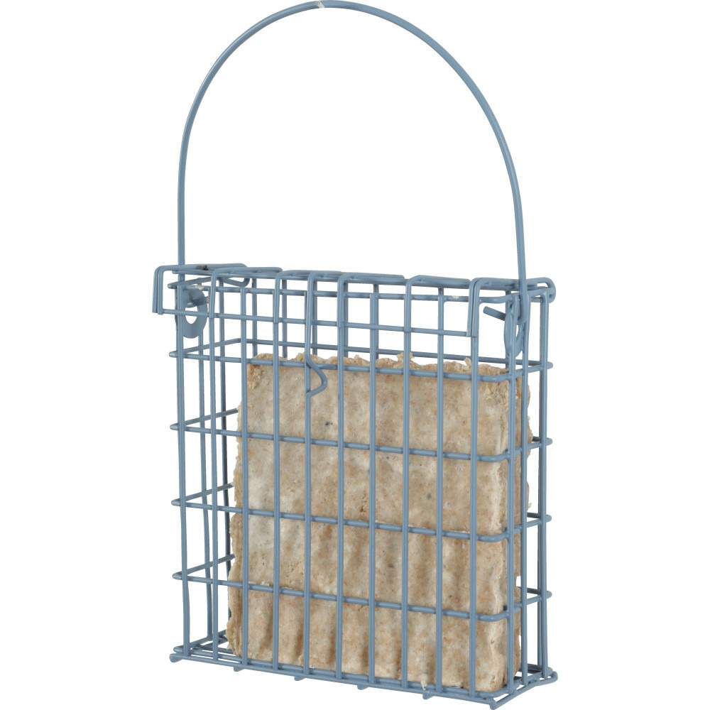 Support pour pain de graisse en métal orage bleu pour oiseaux