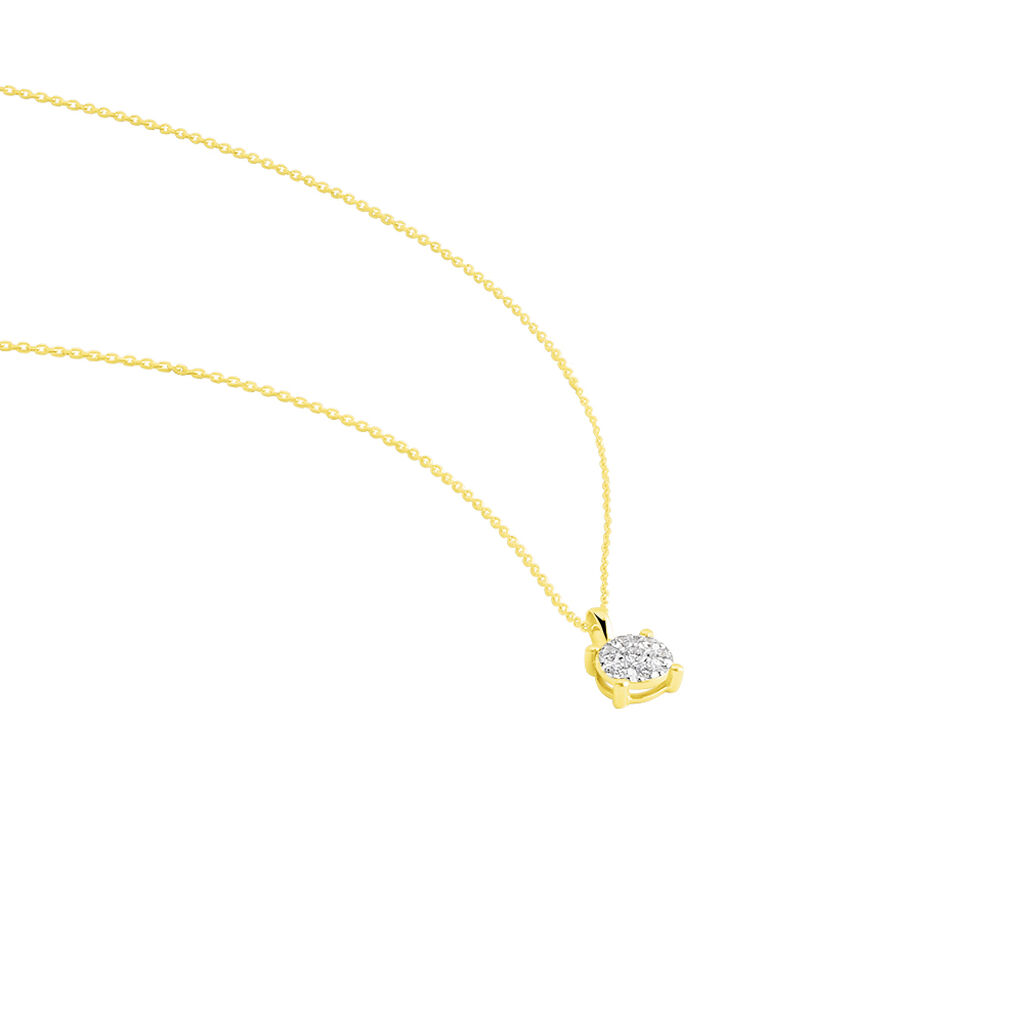 Collier Charlene Or Jaune Diamant Synthetique