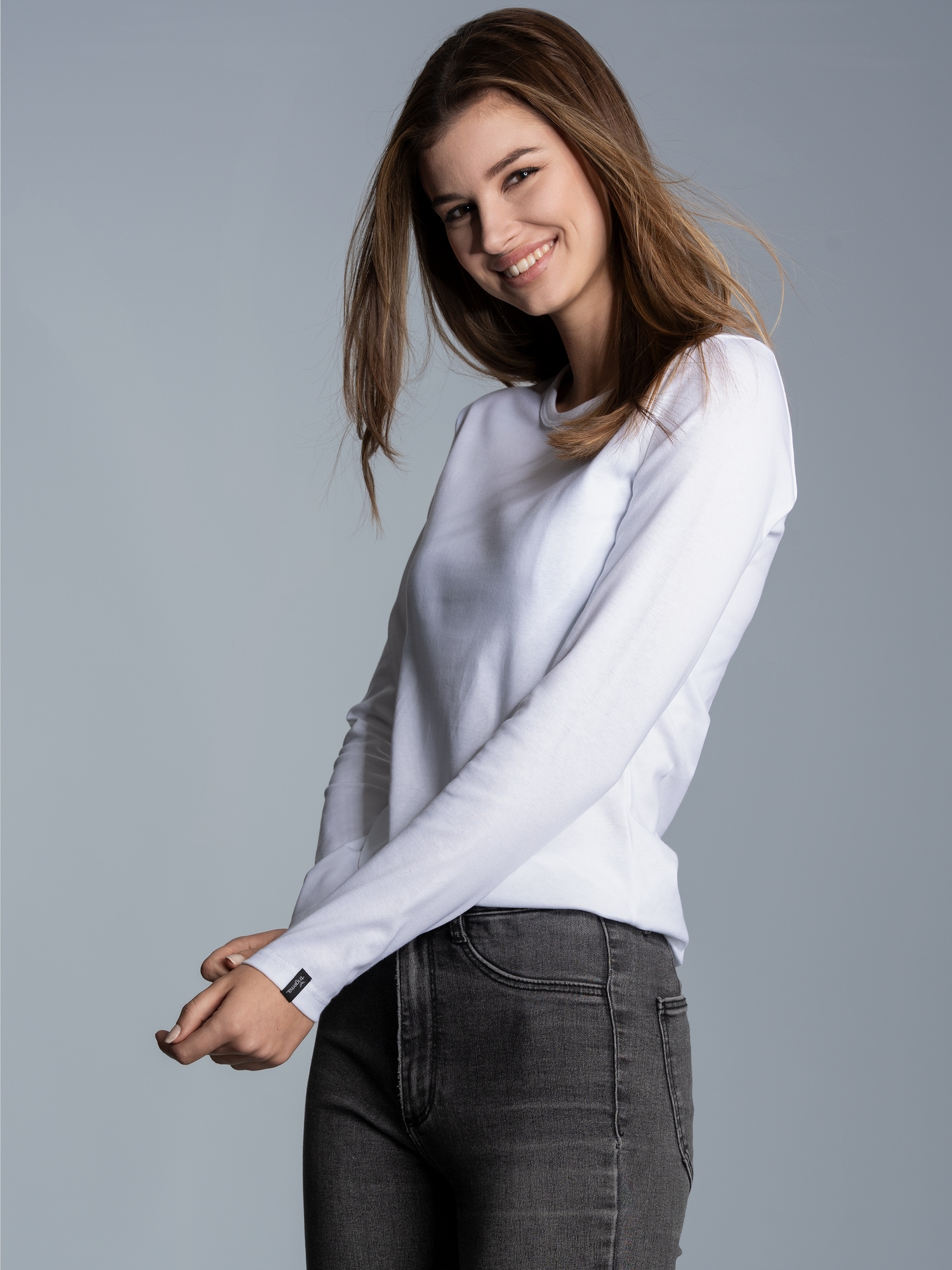 Langarmshirt Weiss