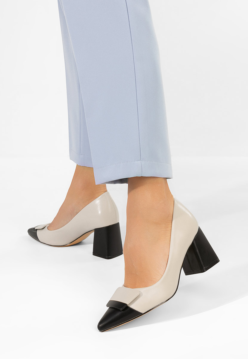 Chaussures à talon épais beige Seralina V2