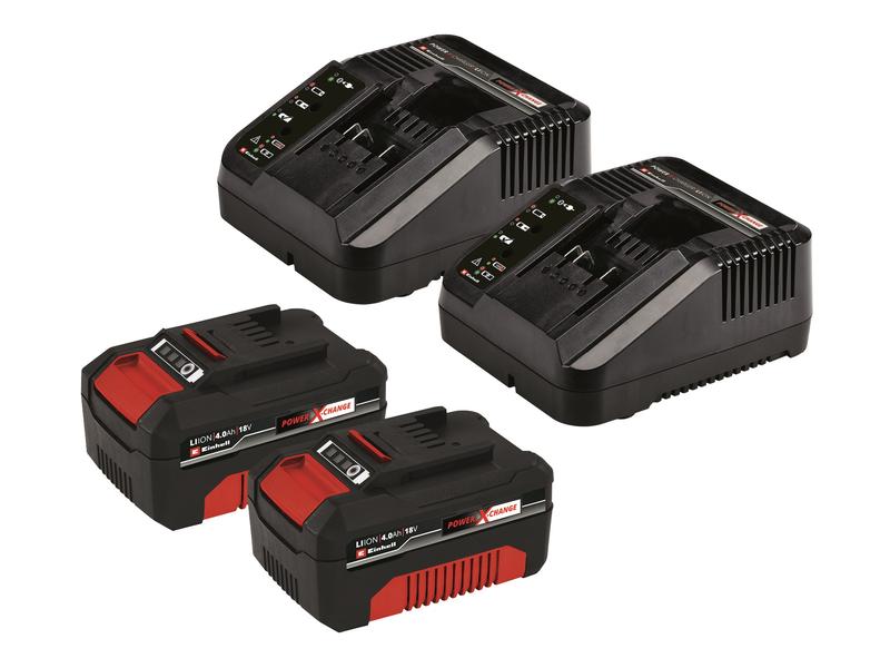 Einhell Akku-Rasenmäher GE-CM 36/36 Li (2 x 4.0 Ah) Rasenmäher mit zwei Akkus und zwei Ladegeräten