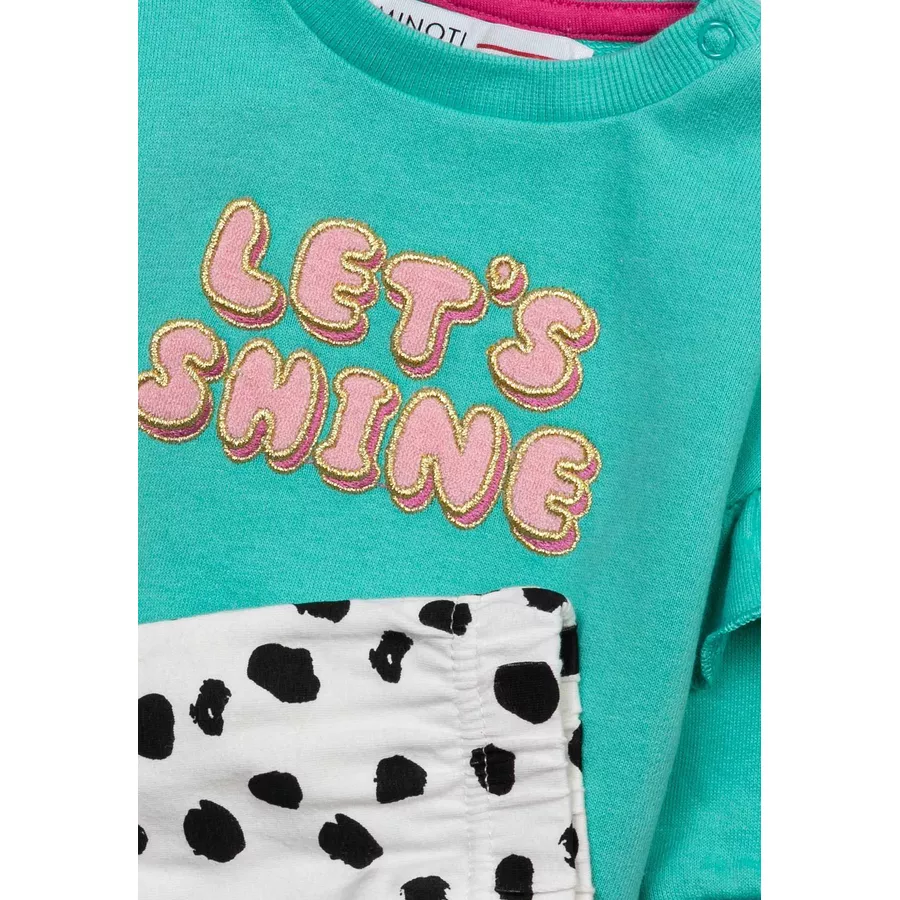 MINOTI Sweatshirt und Leggings im Set GrünCremeweiß