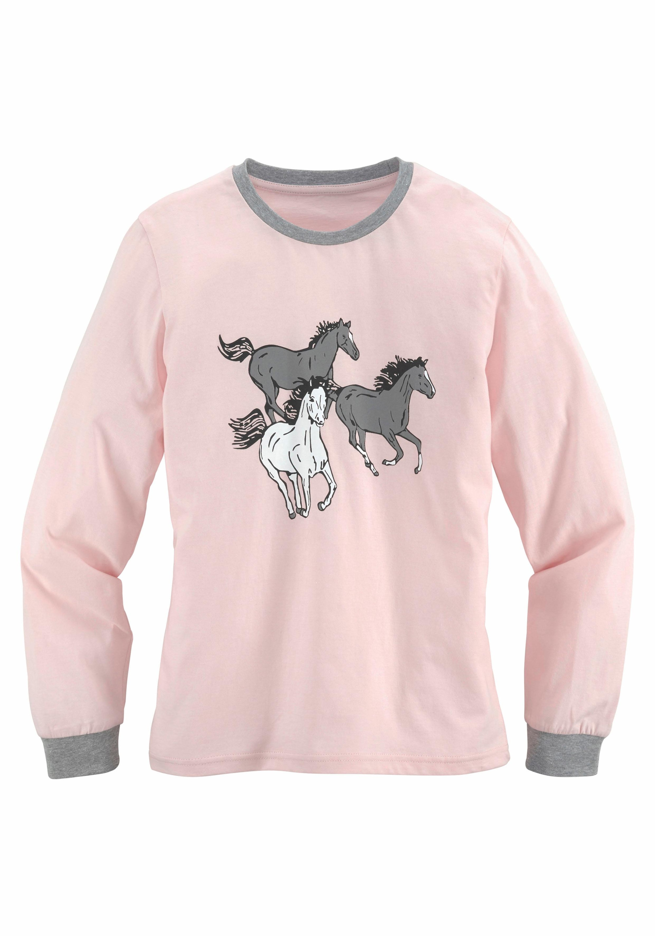 petite fleur Pyjama 1 Stück, 2 Stk. tlg., Schlafanzug in langer Form mit Pferde Print