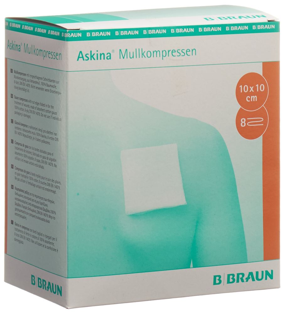 ASKINA Mullkompresse 10cmx10cm steril Btl 2 Stk
