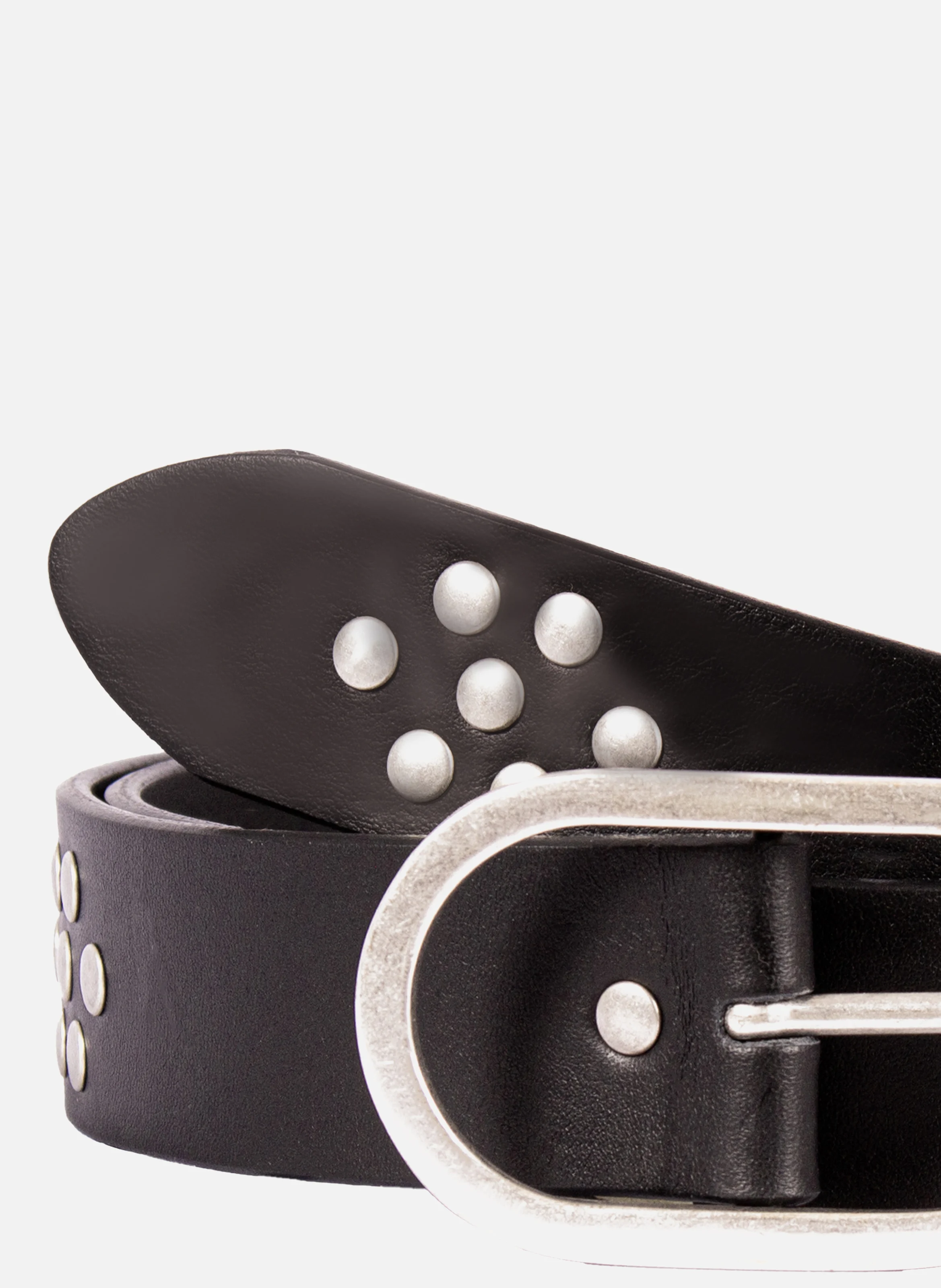 Ceinture large cuir clouté | Noir