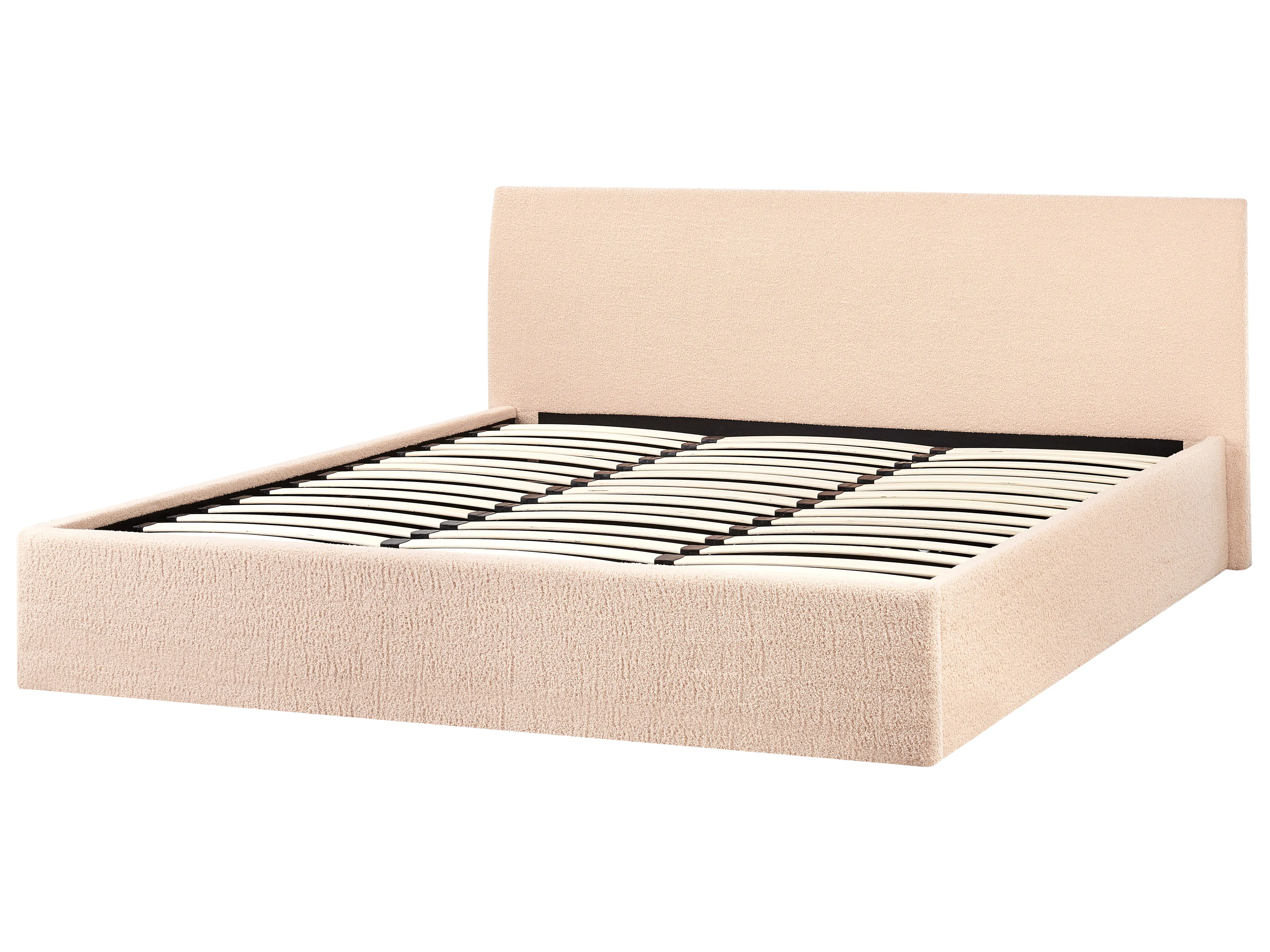 Bed met opbergruimte Bouclé ORBEY 180 x 200 cm Beige